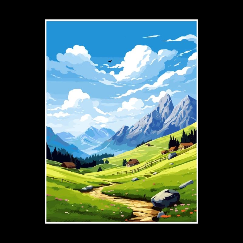 Velika Planina Slowenien Bleder See Reiseposter