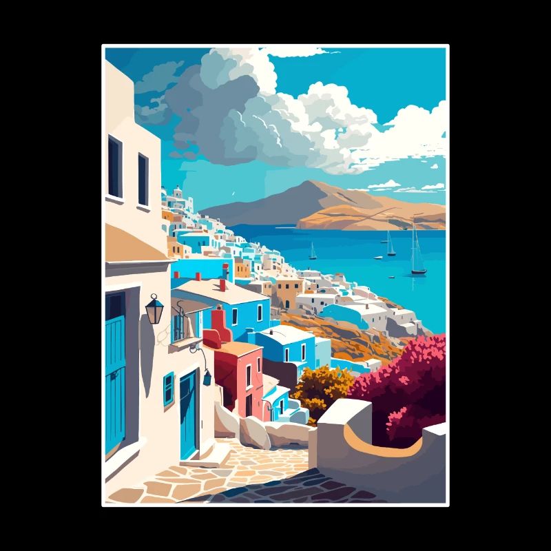 Serifos Grèce Décoration Vintage Affiche De Voyage
