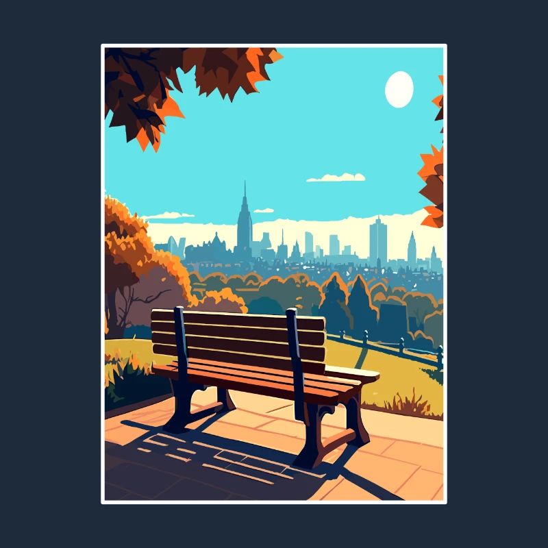 Hampstead Heath Londres Skyline affiche de voyage