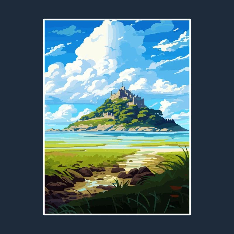 St Michaels Mount Cornwall Vintage Travel Poster