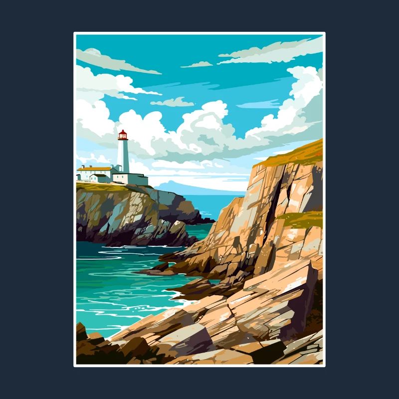 South Stack falaises Anglesey Vintage affiche de voyage