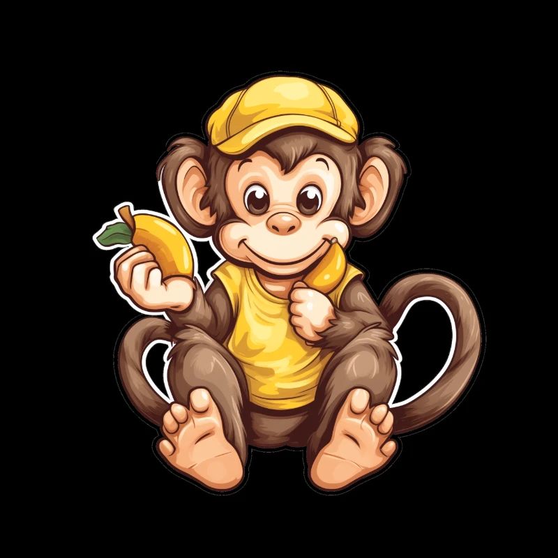 singe mignon banane Singe mignon avec banane