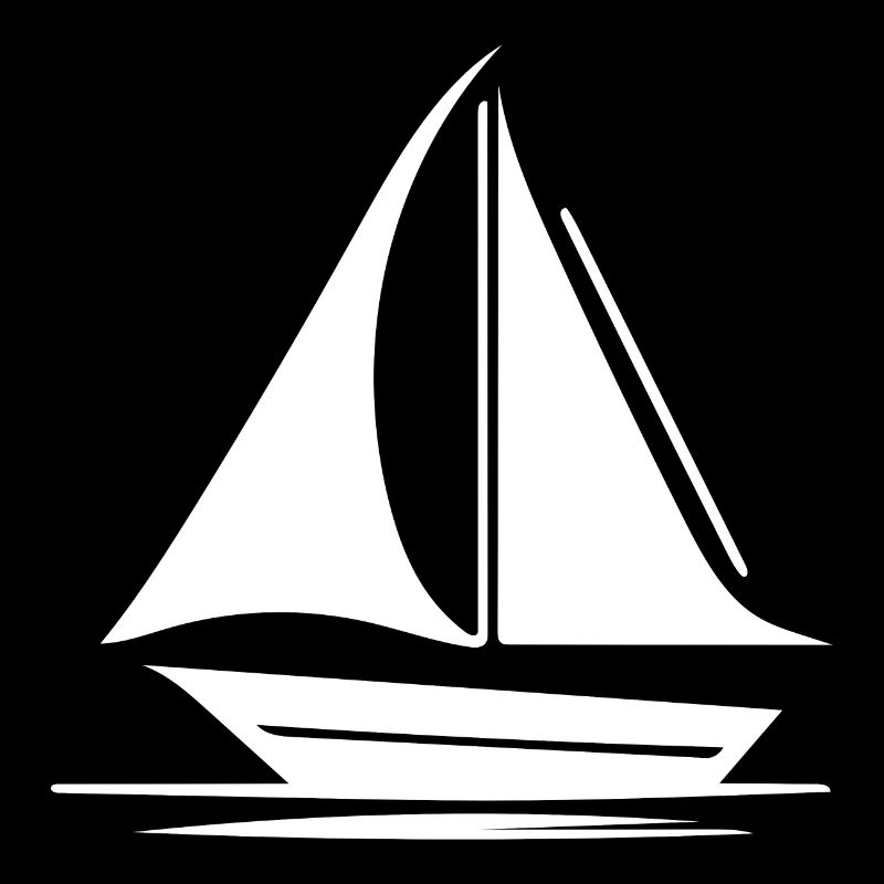 Petit voilier à voiles déployées