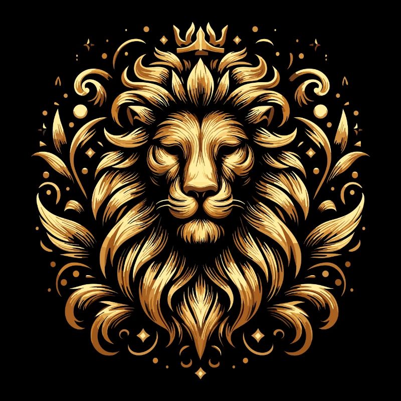 Lion Head Gold Patterns