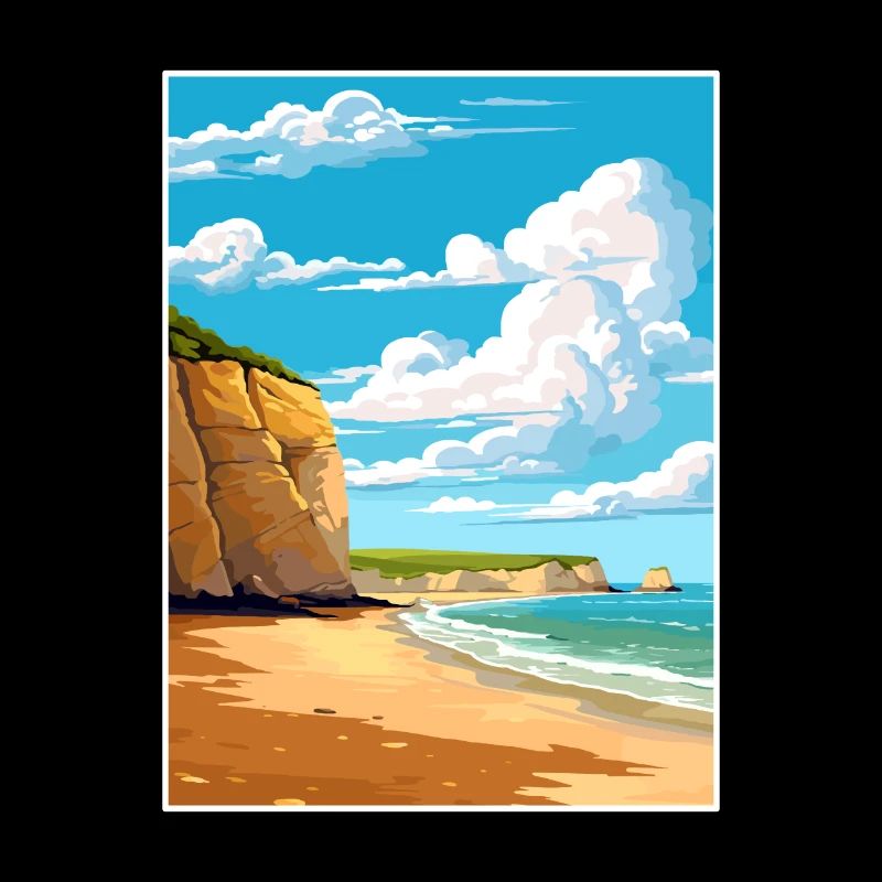 Torquay Cliffs Angleterre Vintage voyage affiche WPA