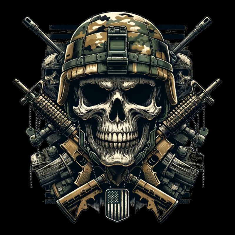 Patriot's Pride: Armed Forces Skull