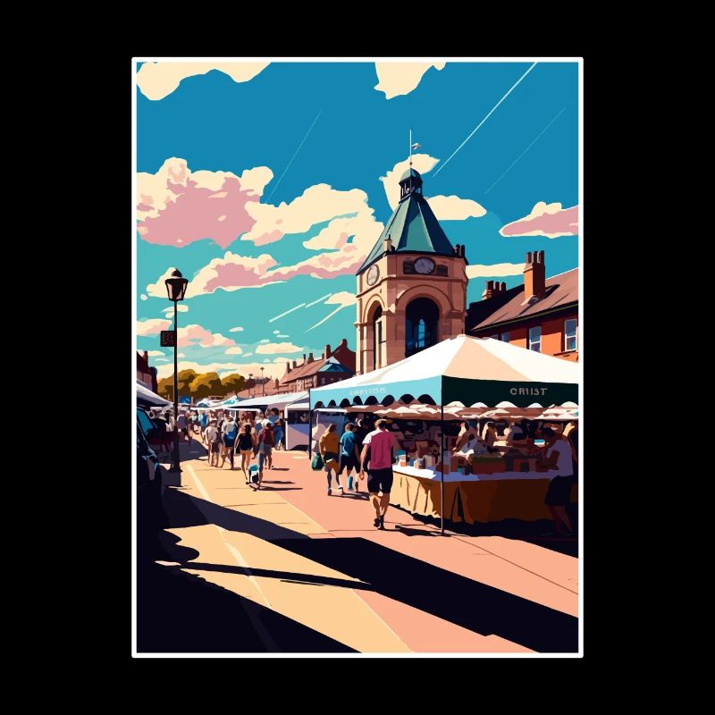Pontefract England Vintage Reiseposter Souvenir