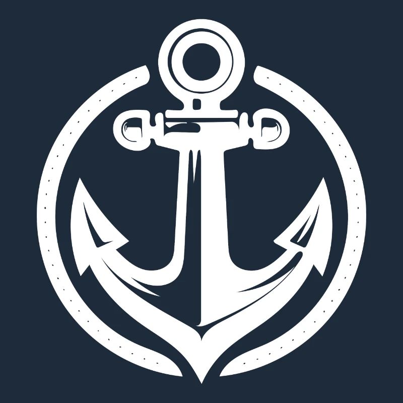 Vintage Old Wet Anchor in Circle Logo