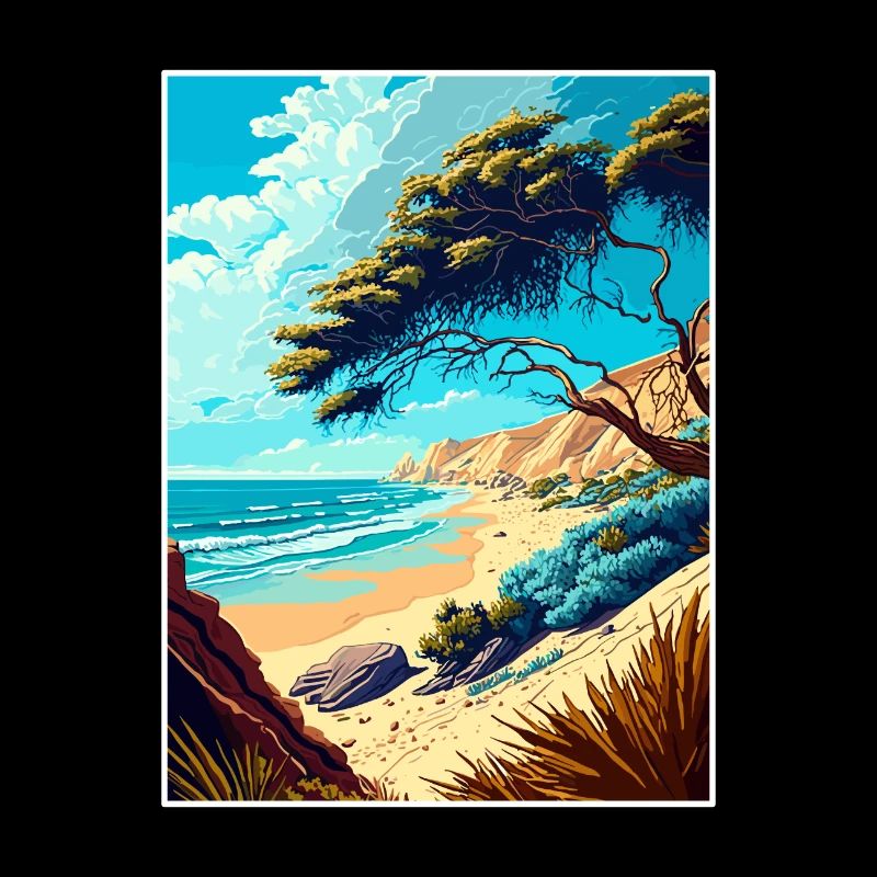 Carpinteria Bluffs California Travel Poster