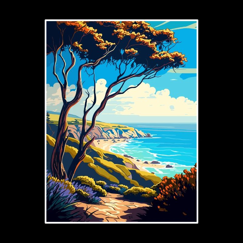 Carpinteria Bluffs Californie affiche de voyage