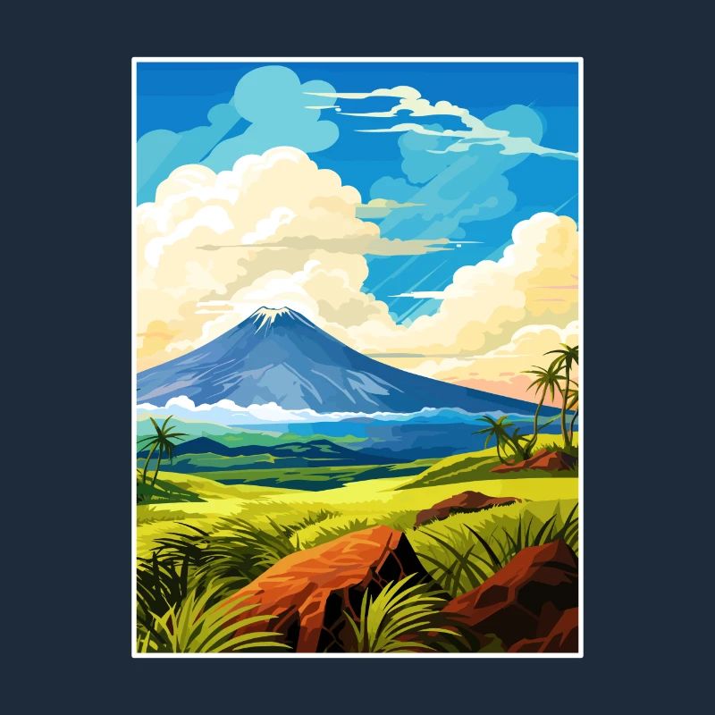 Affiche de voyage du parc national des volcans d’Hawaï