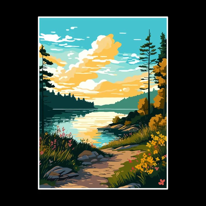 Lac Wallenpaupack Pennsylvanie affiche de voyage