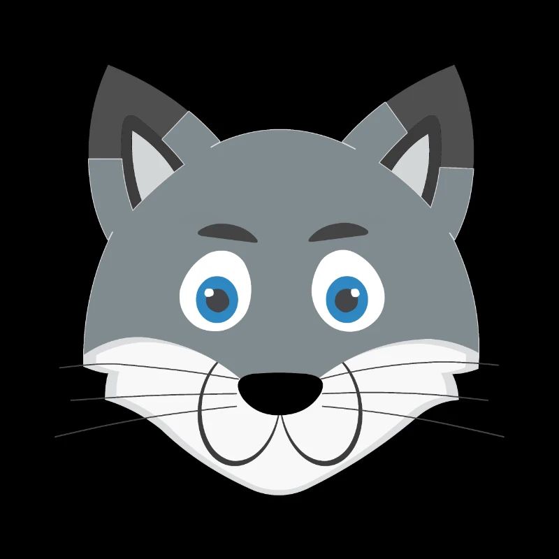 Cartoon wolf face