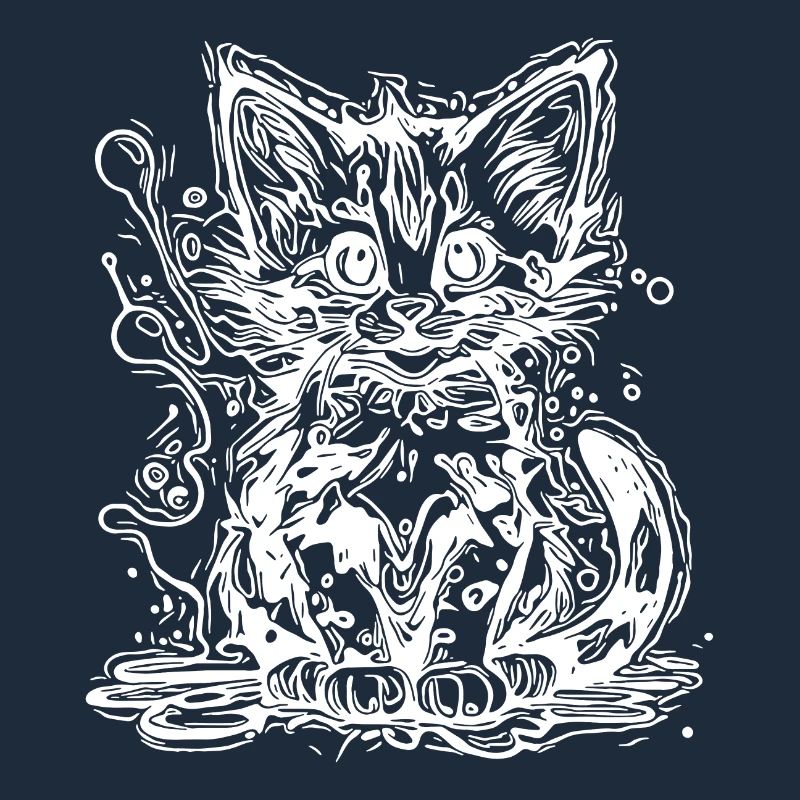 Joli petit chat dans le style de tatouage graffiti