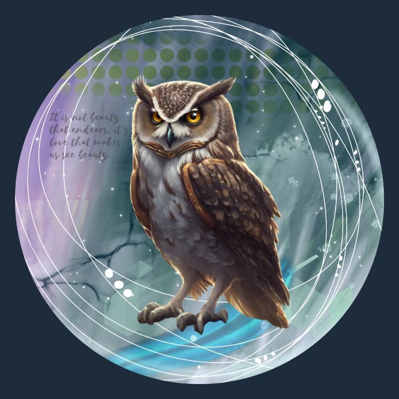 Fabelhafte Eulenillustration magischem Hintergrund