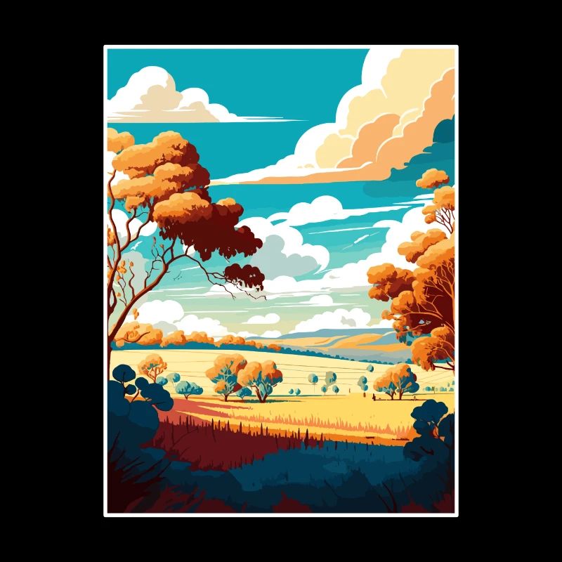 Hunter Valley Australien Vintage Reiseposter WPA