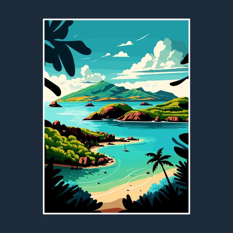 Antigua-et-Barbuda Affiche de voyage dans les Caraïbes