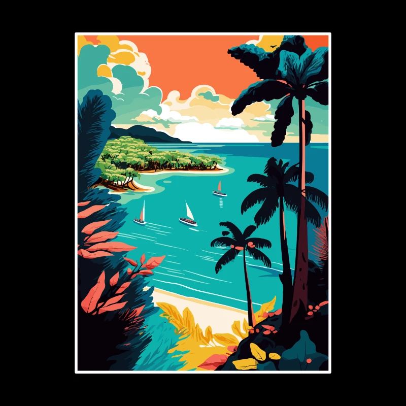 Trinité-et-Tobago Caraïbes Affiche de voyage