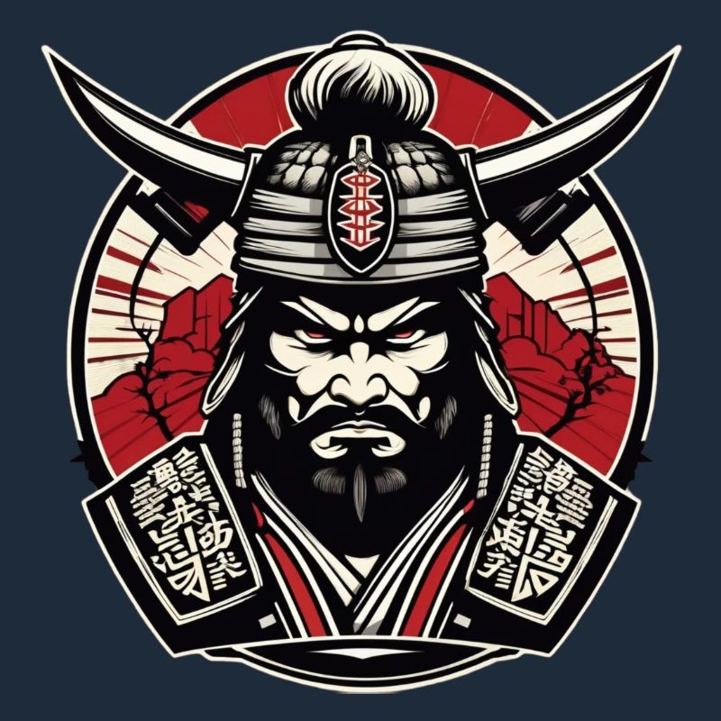 Logo de gymnase de samouraï, motif de samouraï, conception de samouraï