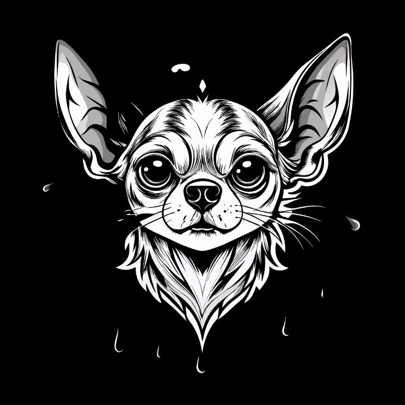 chihuahua black and wihte