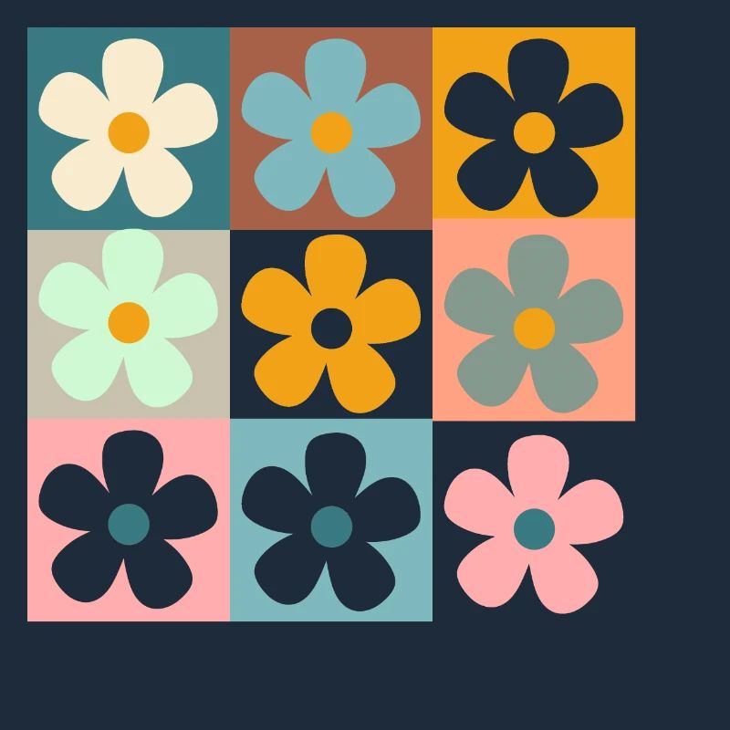 Retro Gänseblümchen Blumen