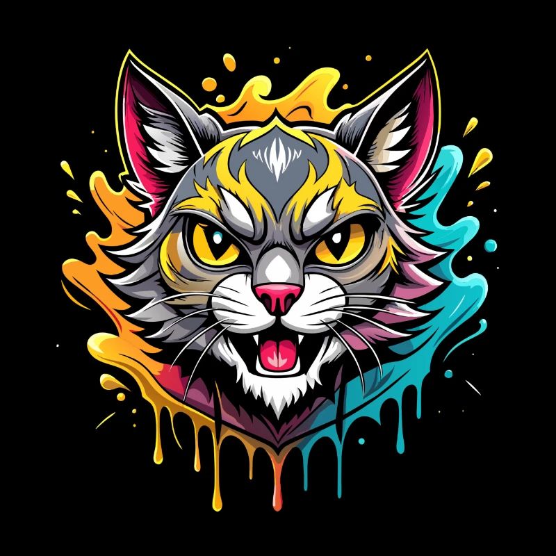 cat color splash