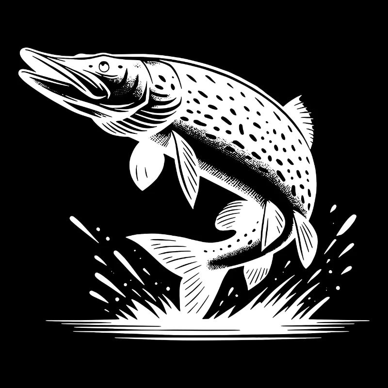 Grand brochet bondissant