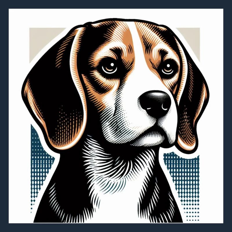 Style vectoriel de risographie Beagle