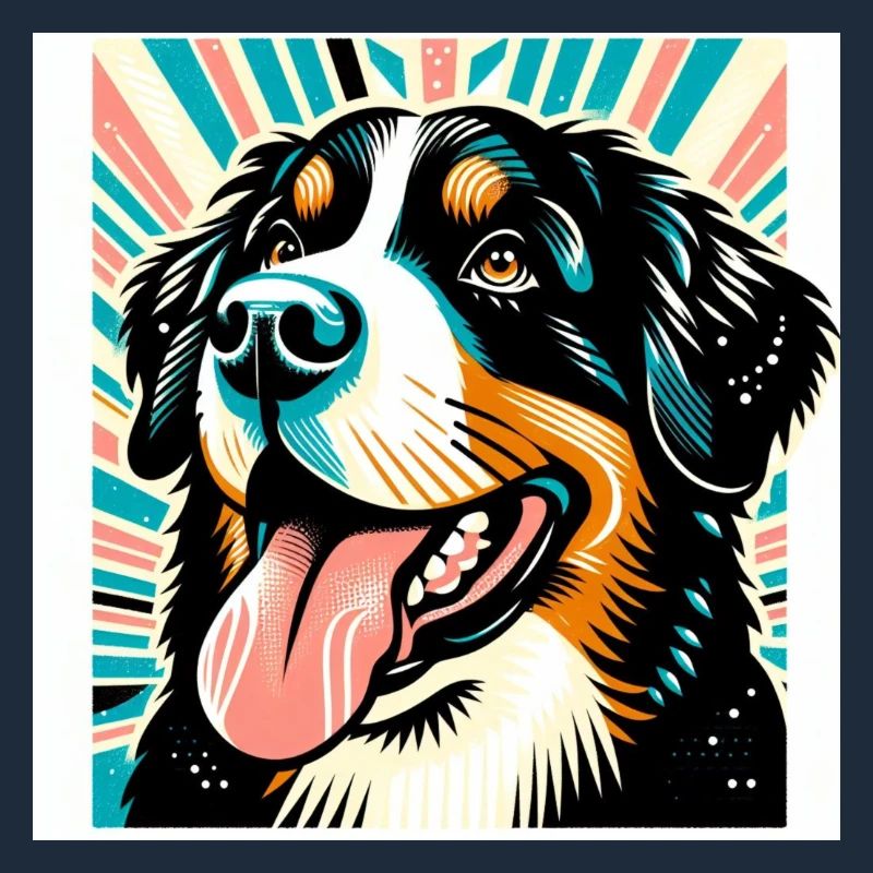 Style vectoriel de risographie de chien bernois