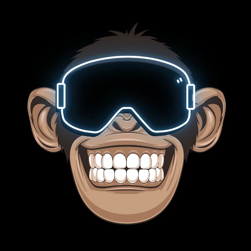 Monkey with ski goggles