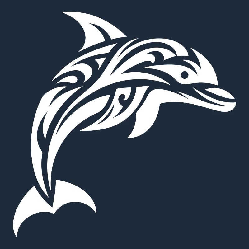 Springender süßer Tattoo Delfin