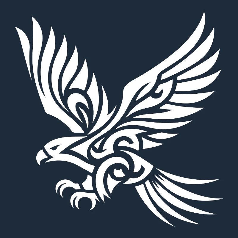 Elegant Tribal Eagle on Tattoo Wings