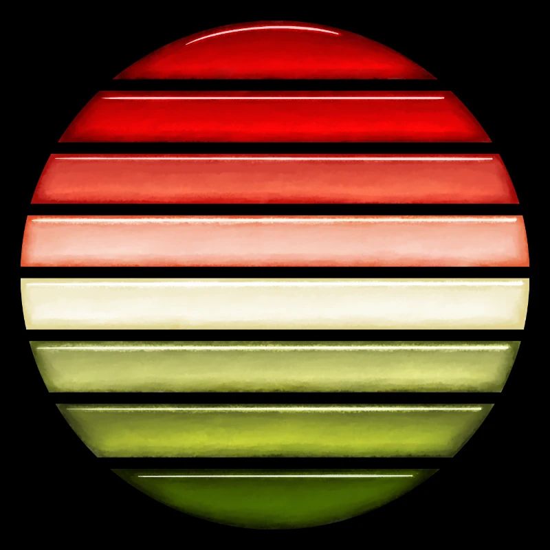 Wassermelone retro Sonnenuntergang Glas Design