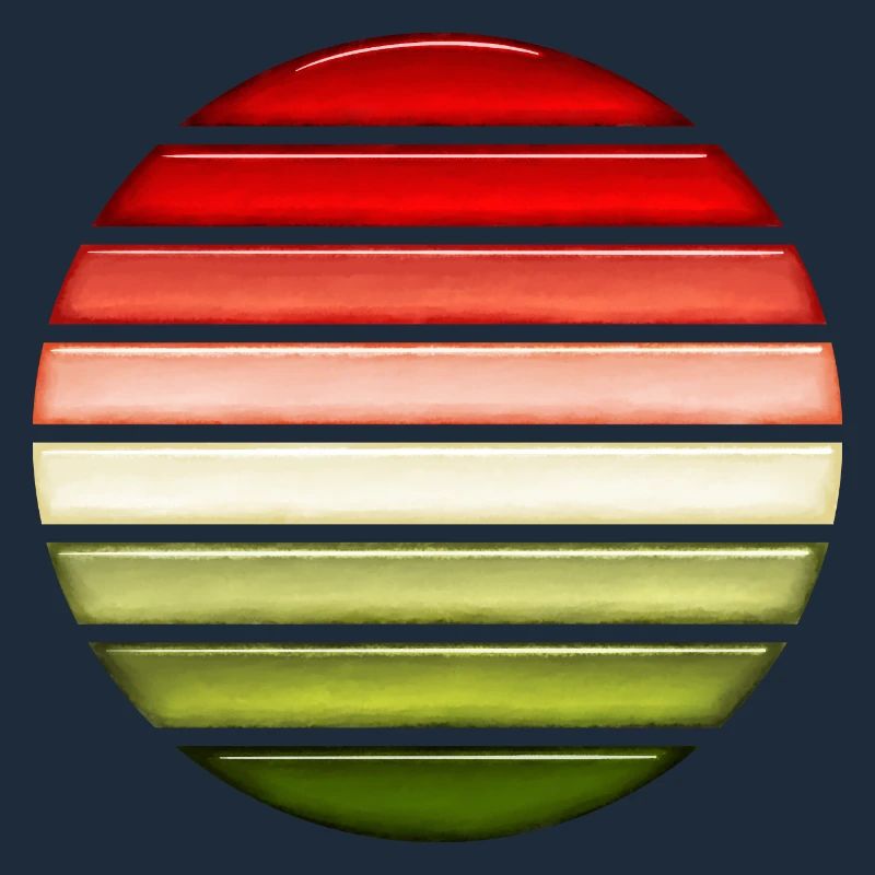 Pastèque rétro coucher de soleil verre design