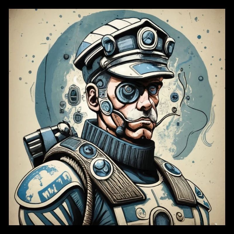 Cyborg-Stil Polizist Poster Poster