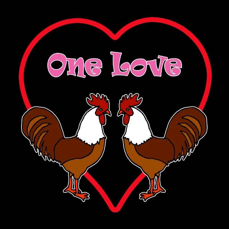 Hähne Männer One Love Liebe verliebt Statement