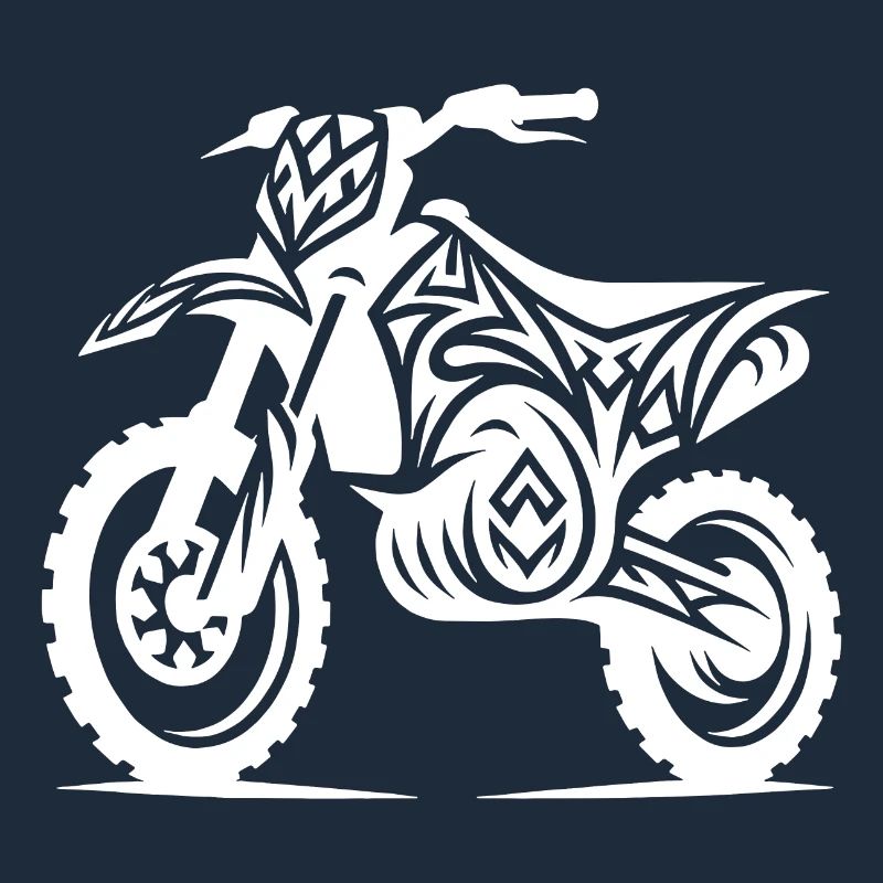 Off-road motorcycle machine in tattoo style