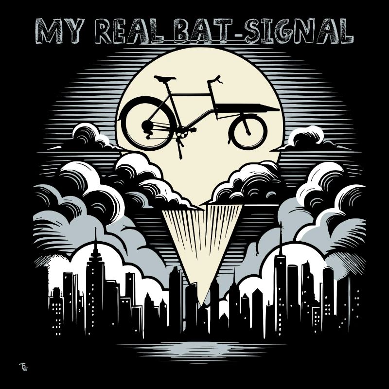 Vélo cargo dans le style Bat-Signal, vélo cargo