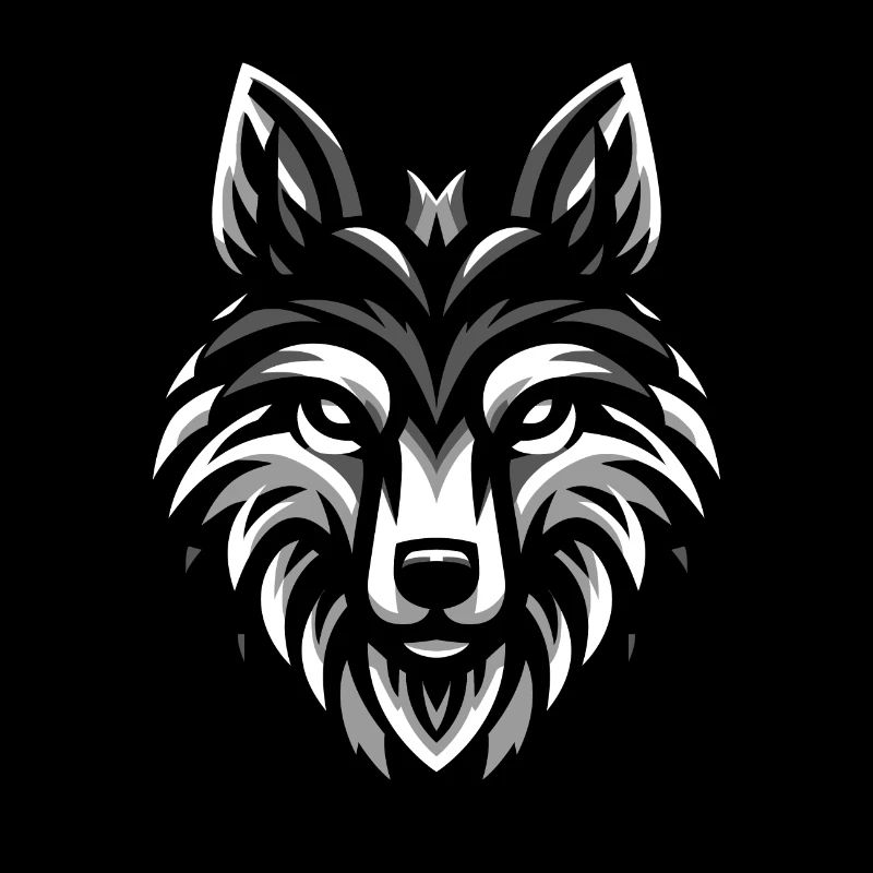Grauer Wolf Kopf Design