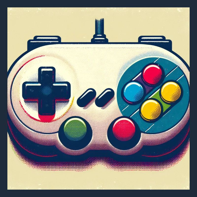 Retro Gamepad in Risograph