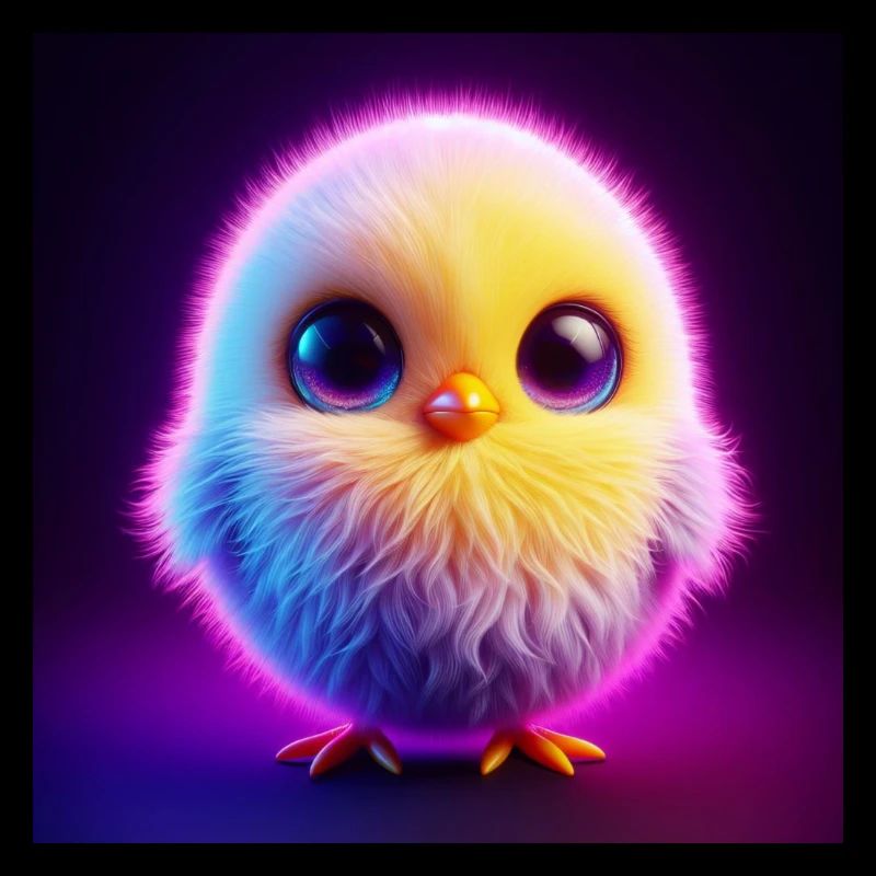 Chick 3D Hyperrealism Pastel Colors