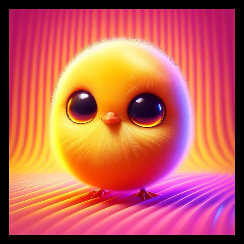 poussin moelleux couleur pastel hyperréalisme 3D