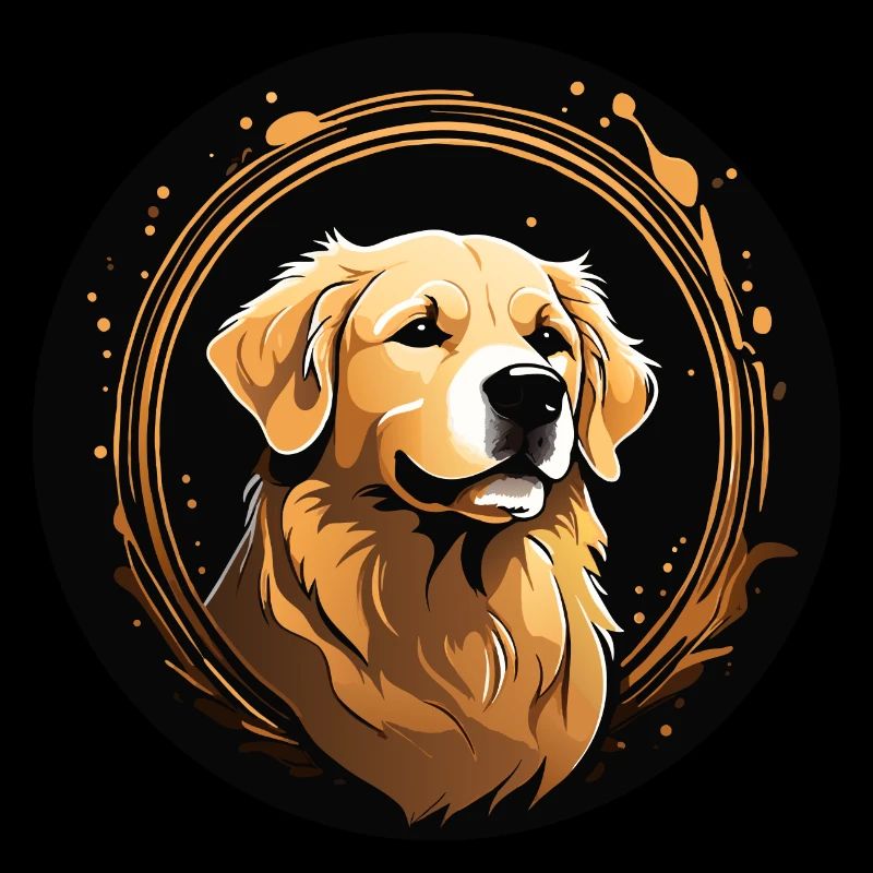 Portrait de Retriever Labrador doré sur roue chromatique