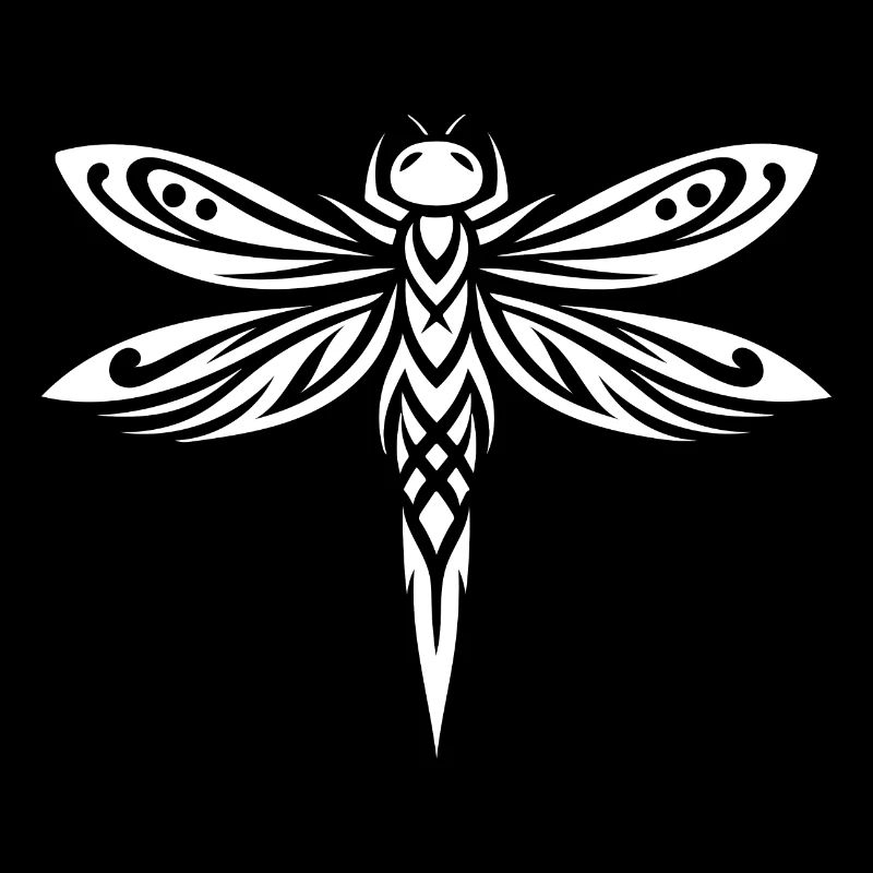 Élégant tatouage de libellule en filigrane