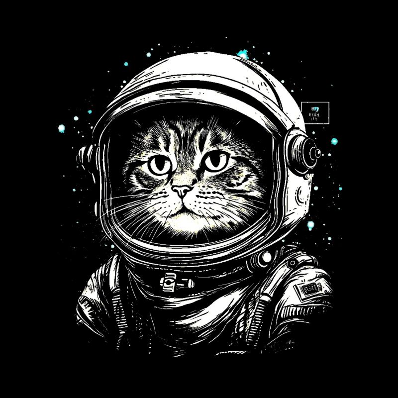 Chat astronaute mignon