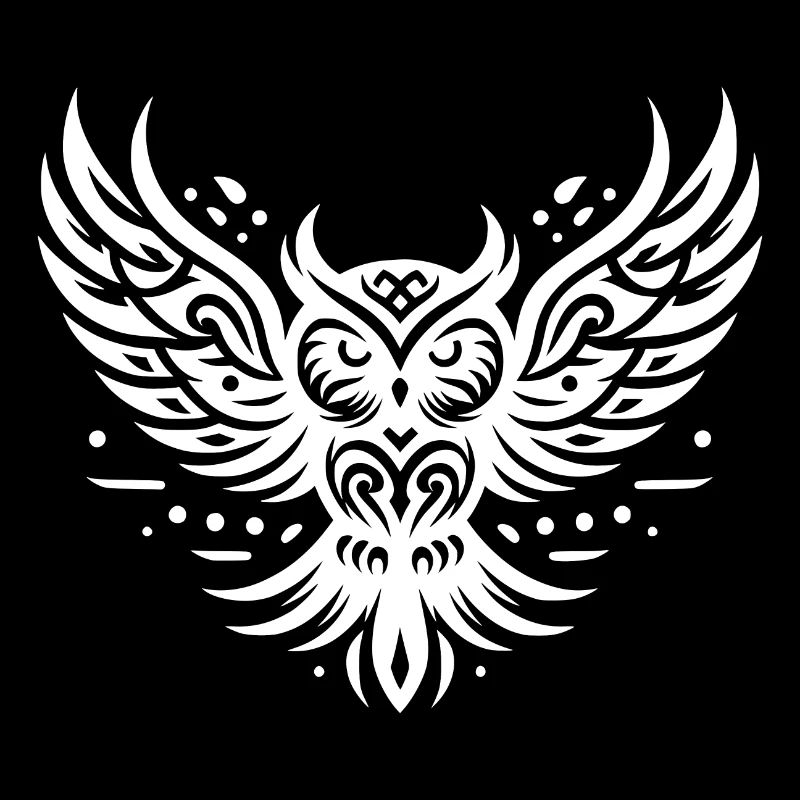 Fliegende Eule im Tattoo Style