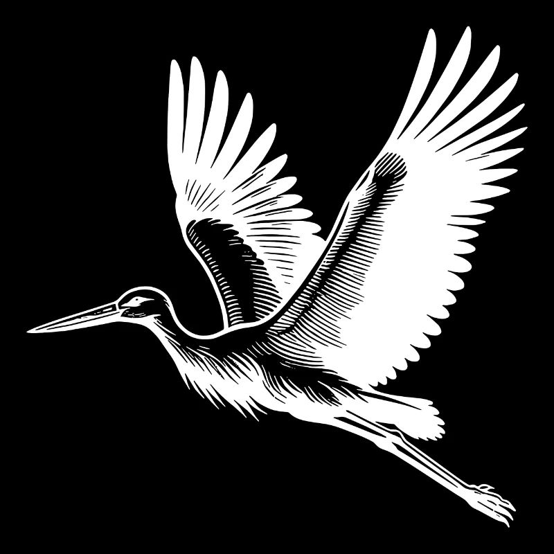 Joli oiseau de cigogne volante