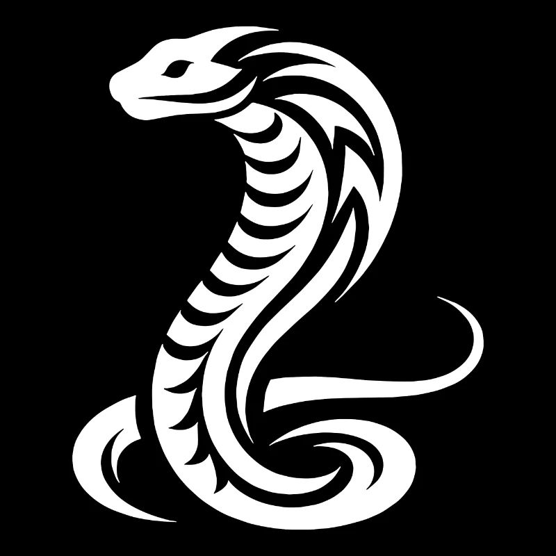Giftiges Tribal Tattoo Style Cobra Schlange