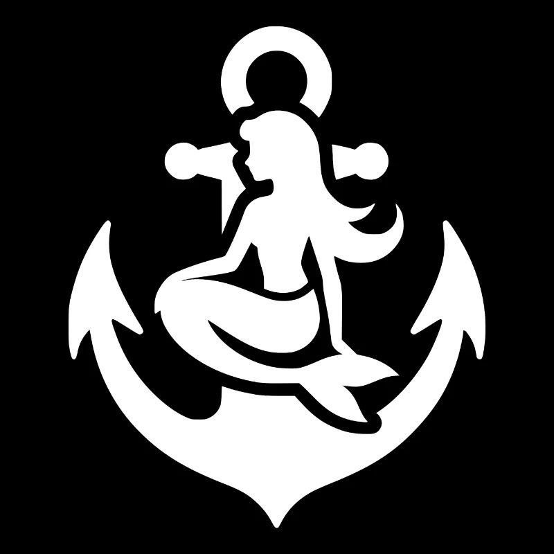 Tattoo Ship Anchor with Pretty Mermaid