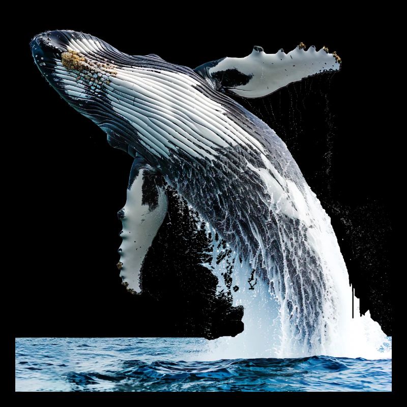 Une baleine à bosse saute hors de la mer